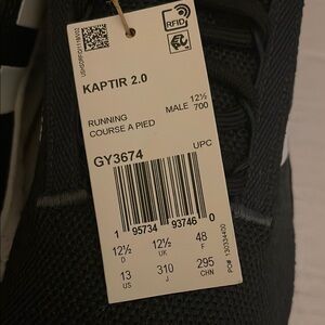 adidas Kaptir 2.0 Black Athletic Shoes